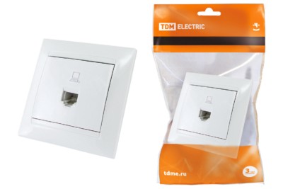Розетка ПК RJ45 белая “Лама” TDM