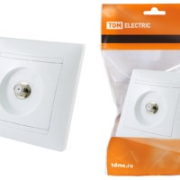 Розетка SAT (F-разъем) 0-2400МГц белая “Лама” TDM