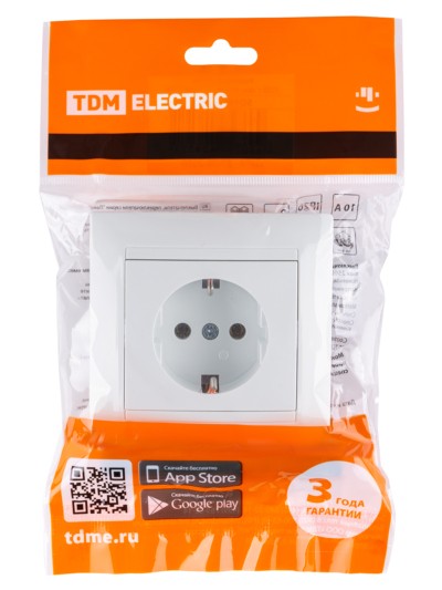 Розетка 2П+З 16А 250В белая "Лама" TDM — изображение 5