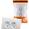Розетка двойная 2П 10А 250В белая “Лама” TDM