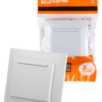 Розетка 2П+З 16А 250В IP44 с крышкой белая “Лама” TDM