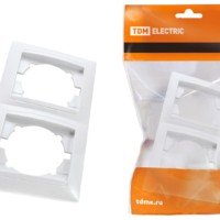 Рамка 2-х постовая горизонтальная белая “Лама” TDM