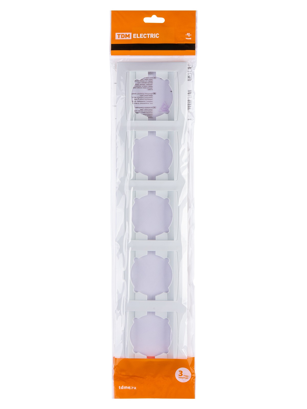 Рамка 5-ти постовая горизонтальная белая "Лама" TDM — изображение 4