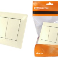 Выключатель 2кл. 10А сл. кость Лама TDM