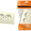 Розетка двойная 2П 10А 250В с защ. шт. сл. кость “Лама” TDM