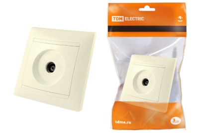 Розетка телевизионная простая (0-2400МГц, “мама”) сл. кость “Лама” TDM