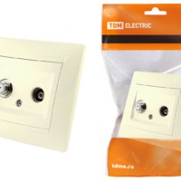 Розетка ТВ (“мама”) + SAT (F-разъем) 0-2400МГц сл. кость “Лама” TDM