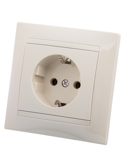 Розетка 2П+З 16А 250В сл. кость "Лама" TDM — изображение 2