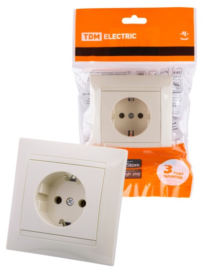 Розетка 2П+З 16А 250В сл. кость "Лама" TDM — изображение 6