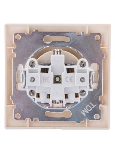 Розетка 2П+З 16А 250В сл. кость "Лама" TDM — изображение 9