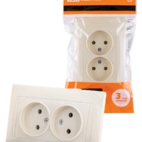 Розетка двойная 2П 10А 250В сл. кость “Лама” TDM