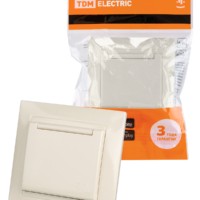 Розетка 2П+З 16А 250В IP44 с крышкой сл. кость “Лама” TDM