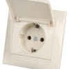 Розетка 2П+З 16А 250В IP44 с крышкой сл. кость "Лама" TDM