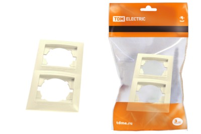 Рамка 2-х постовая горизонтальная сл. кость “Лама” TDM