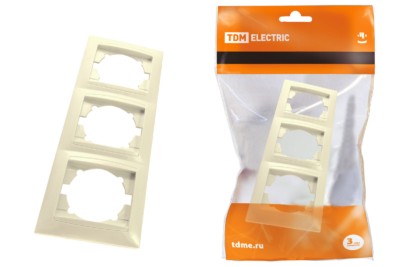 Рамка 3-х постовая горизонтальная сл. кость “Лама” TDM