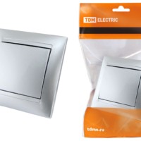Выключатель 1кл. 10А серебр. металлик Лама TDM