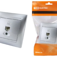 Розетка ПК RJ45  серебр. металлик “Лама” TDM