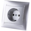 Розетка 2П+З 16А 250В серебр. металлик "Лама" TDM