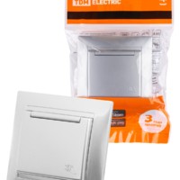 Розетка 2П+З 16А 250В IP44 с крышкой серебр. металлик “Лама” TDM