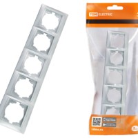 Рамка 5-ти постовая горизонтальная серебр. металлик “Лама” TDM