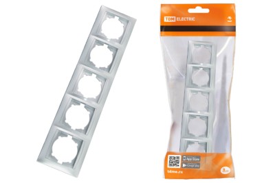 Рамка 5-ти постовая горизонтальная серебр. металлик “Лама” TDM