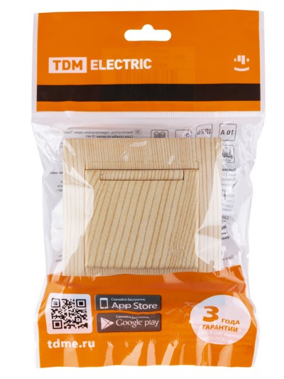 Выключатель 2кл. с подсветкой 10А сосна Лама TDM — изображение 5