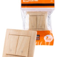 Выключатель 2кл. проходной 10А сосна Лама TDM