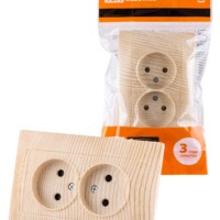 Розетка двойная 2П 10А 250В с защ. шт. сосна “Лама” TDM