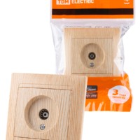 Розетка телевизионная простая (0-2400МГц, “мама”) сосна “Лама” TDM