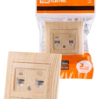 Розетка ТФ RJ11 + ПК RJ45 сосна “Лама” TDM