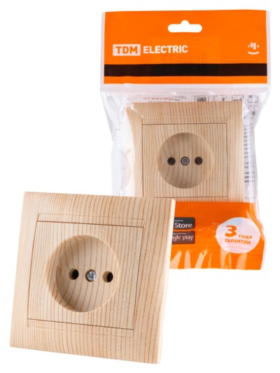 Розетка 2П 10А 250В сосна “Лама” TDM