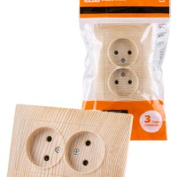 Розетка двойная 2П 10А 250В сосна “Лама” TDM