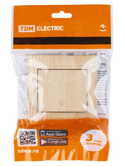 Выключатель 1кл. проходной 10А сосна Лама TDM — изображение 5