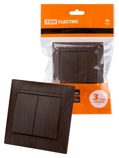 Выключатель 2кл. 10А венге Лама TDM
