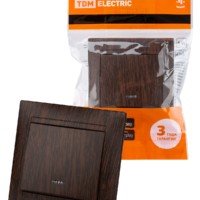 Выключатель 1кл. с подсветкой 10А венге Лама TDM