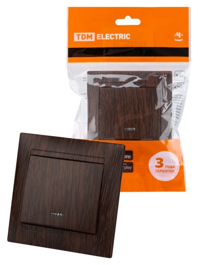 Выключатель 1кл. с подсветкой 10А венге Лама TDM