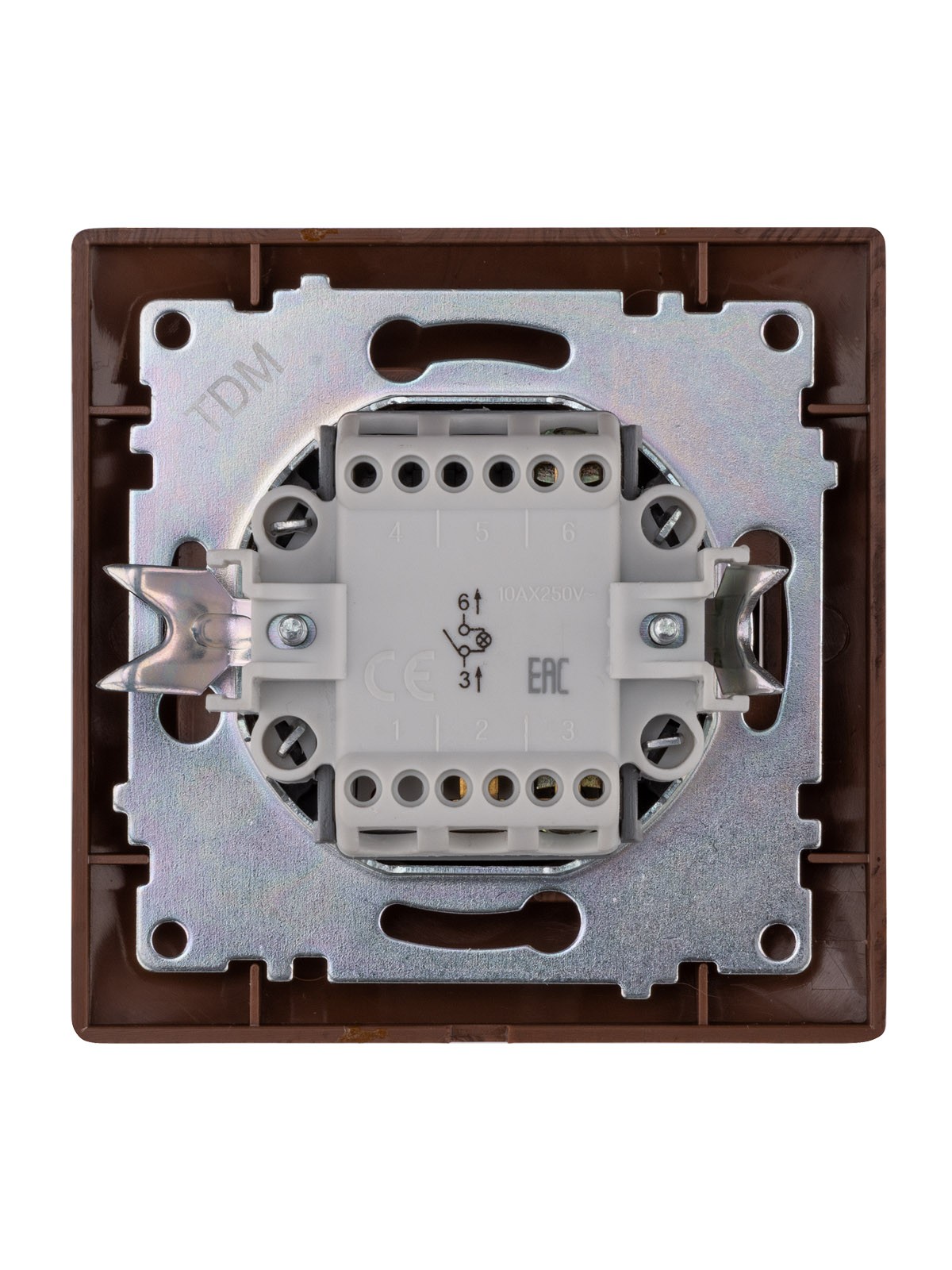 Выключатель 1кл. с подсветкой 10А венге Лама TDM — изображение 4