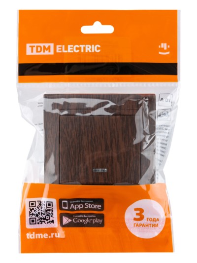 Выключатель 1кл. с подсветкой 10А венге Лама TDM — изображение 6