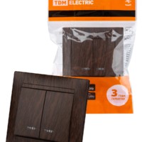 Выключатель 2кл. с подсветкой 10А венге Лама TDM