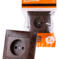 Розетка 2П 10А 250В с защ. шт. венге “Лама” TDM