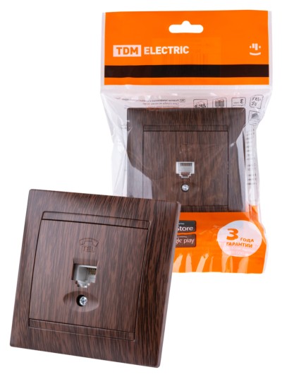 Розетка ТФ RJ11 венге “Лама” TDM