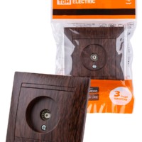 Розетка телевизионная простая (0-2400МГц, “мама”) венге “Лама” TDM