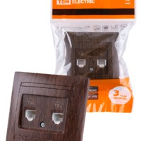 Розетка ТФ двойная RJ11 венге “Лама” TDM