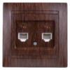 Розетка ТФ двойная RJ11 венге "Лама" TDM