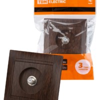 Розетка SAT (F-разъем) 0-2400МГц венге “Лама” TDM