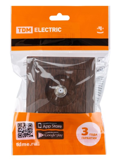 Розетка SAT (F-разъем) 0-2400МГц венге "Лама" TDM — изображение 6