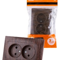 Розетка двойная 2П 10А 250В венге “Лама” TDM