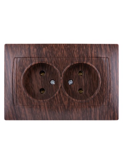 Розетка двойная 2П 10А 250В венге "Лама" TDM — изображение 3