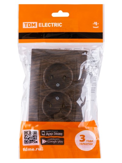 Розетка двойная 2П 10А 250В венге "Лама" TDM — изображение 5