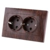 Розетка двойная 2П+З 16А 250В венге "Лама" TDM